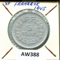 5 FRANCS 1945 FRANKREICH FRANCE Französisch Münze #AW388.D - 5 Francs