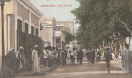 CPA EGYPTE  MANSOURAH RUE DU NIL TRES ANIMEE - El-Mansoera