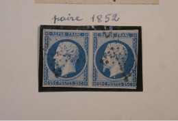 AE18 FRANCE TIMBRE  ENV. 1852 + NAPOLEON PAIRE  N° 10  . 25C BLEU  +OBLITERATION ETOILE+++++ - 1852 Louis-Napoléon