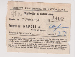 Biglietto Ticket Societa' Partenopea Navigazione  Da Napoli A Capri - Zonder Classificatie