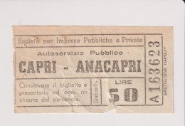 Biglietto S.i.p.p.i.c. Capri - Anacapri / Lire 50 - Europe