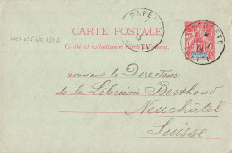 Etablissements Océanie Entier Postal Type Groupe Cachet Papeete Tahiti 1913 Carte Ganzsache - Storia Postale
