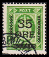 1912. Surcharge. 35 Øre On 32 Øre Green Official Stamp (Michel 62) - JF532367 - Used Stamps