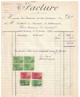 Facture 1928 Watermael - Bruxelles C. Bilterest & F. Bernard Entrepreneur De Plafonnage   + TP Fiscaux - Straßenhandel Und Kleingewerbe