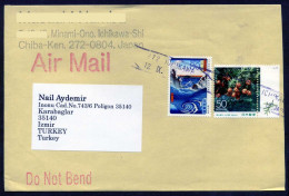 Japan 2012 50 ¥ Trees, 80 ¥ Sea (Paintings) | Air Mail Cover Used To İzmir From Ichikawa - Covers & Documents