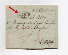 !!! LETTRE DE VIENNE POUR LEIPZIG DE 1824 AVEC MARQUE DE PROVENANCE "WIEN" - ...-1850 Vorphilatelie