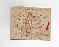 !!! UTILISATION TARDIVE (18/5/1814) DE LA MARQUE FRANCAISE 92 TERMONDE SUR LETTRE POUR BOURG DE PEAGE - 1814-1815 (Gouv. Général De La Belgique)