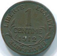 1 CENTIME 1912 FRANCE Pièce Daniel-Dupuis XF #FR1212.8.F - 1 Centime