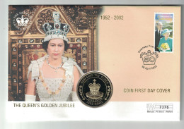 JUBLIEE D'OR 50 ANS, ELISABETH II AVEC MONNAIE ST HELENA, TIRAGE 14 500 EX. - Other & Unclassified