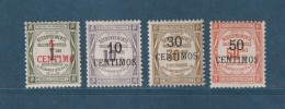 Maroc - Taxe - YT N° 6 à 9 * - Neuf Avec Charnière - 1909 / 1910 - Postage Due