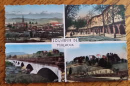 Souvenir De Mirepoix (Ariège) - La Place Et Les Couverts, Chateau De Terride, Vue Générale, Pont Sur L'Hers CPSM PF - Mirepoix