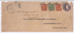 USA To Aden Camp, Uprated Postal Stationery Used 1938, Bogota Double Oval Crude Cancellation , (cond., Poor / Torn) - 1921-40