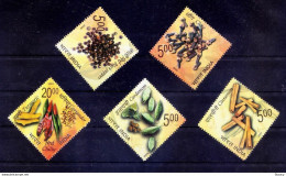India 2009 Spices Medicinal Plants Gastronomy Cuisine Food Stamp 5v Odd Shape Stamp SET MNH - Altri & Non Classificati