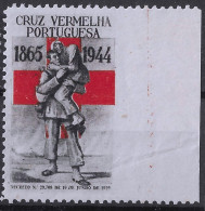 ERRO VARIEDADE ERROR VARIETY 1944 PORTUGAL RED CROSS Falta De Denteado No Bordo Direito Missing Perforation  MNH** - Unused Stamps