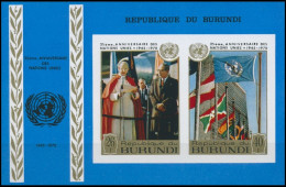 BL40A**(425C/D) - 25e Anniversaire Des Nations Unies / 25e Verjaadag Van De Verenigde Naties - BURUNDI - Nuevos