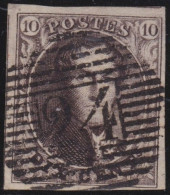Belgie  .   OBP    .    3  (2 Scans)     .     O  .  Papier  Mince      .    Gestempeld     .   /   .   Oblitéré - 1849-1850 Medaglioni (3/5)