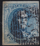 Belgie  .   OBP    .    4  (2 Scans)     .     O  .  Papier  Mince      .    Gestempeld     .   /   .   Oblitéré - 1849-1850 Médaillons (3/5)