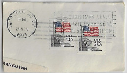 USA 1983 Cover Fragment 2x20 Cents Stamp Slogan Cancel Christmas Seals Fight Emphysema Tuberculosis Air Pollution - Inquinamento