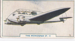 10 Monospar ST II - Aircraft Series 1938 - Godfrey Phillips Cigarette Card - Original - Military - Phillips / BDV