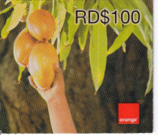 TARJETA DE REPUBLICA DOMINICANA DE ORANGE RD$100 DE UNAS FRUTAS - Dominicaine