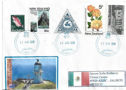 Cape Reinga Lighthouse, North Of New Zealand, Letter Addressed To Mexico. Two Photos - Briefe U. Dokumente