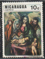 NICARAGUA 1974 CHRISTMAS PAINTINGS NATIVITY BY EL GRECO 10c USED USATO OBLITERE' - Nicaragua