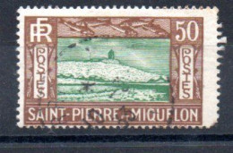 SAINT-PIERRE-ET-MIQUELON - 1932 - FALAISE ET PHARE - CLIFF AND LIGHTHOUSE - 50ç - Oblitéré - Used - - Usati