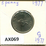 5 PENCE 1977 GUERNSEY Moneda #AX069.E - Guernesey