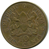 10 CENTS 1980 KENIA KENYA Münze #AR851.D - Kenia