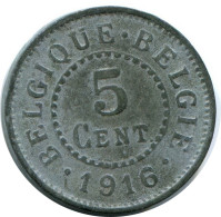 5 CENTIMES 1916 BELGIQUE BELGIUM Pièce #AW964.F - 5 Cent