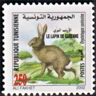 2002 -Tunisie/Y&T1451 Animaux Sauvages Du Parc Zembra & Zembretta  Tunisie- Lapin De Garenne  1V- MNH*** - Rabbits