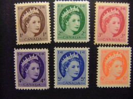 CANADA 1954 ELIZABETH II YVERT 267 / 272 * MH - Unused Stamps