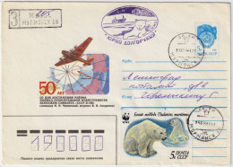 USSR / Russia - 1991 Polar Cover (Polar Bear Theme) From Ship "DOLGORUKIY" Via Murmansk To Leningrad (St-Petersburg) - Briefe U. Dokumente