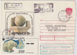 USSR / Russia - 1991 Polar Cover (Polar Bear Theme) From Ship "PALADINSKI" Via Murmansk To Leningrad (St-Petersburg) - Lettres & Documents