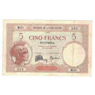 Billet, Nouvelle-Calédonie, 5 Francs, NOUMÉA, KM:36b, TTB - Numea (Nueva Caledonia 1873-1985)