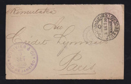 Brazil Brasil 1888 Cover Front 200R Dom Pedro RIO X PARIS - Brieven En Documenten