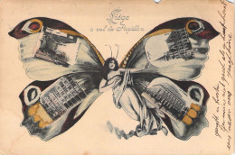 BELGIQUE - LIEGE - à Vol De Papillon - Femme - Carte Postale Ancienne - Other & Unclassified