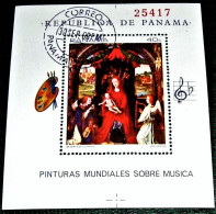 Panama,1968,Pinturas Mundiales Sobre Musica, Hans Memling. CTO-Original Gum, Michel # 1093-block 93 - Tableaux