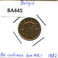 50 CENTIMES 1982 DUTCH Text BELGIQUE BELGIUM Pièce #BA445.F - 50 Cent