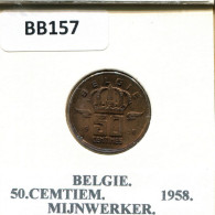 50 CENTIMES 1958 DUTCH Text BELGIQUE BELGIUM Pièce #BB157.F - 50 Cents