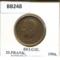 20 FRANCS 1994 DUTCH Text BELGIQUE BELGIUM Pièce #BB248.F - 20 Frank