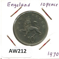 10 PENCE 1970 UK GBAN BRETAÑA GREAT BRITAIN Moneda #AW212.E - 10 Pence & 10 New Pence