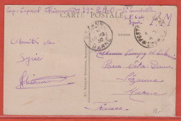 SYRIE CARTE EN FRANCHISE DE 1930 POUR SEZANNE FRANCE - Lettres & Documents