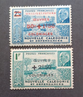 FRANCE COLONIE WALLIS ET FUTUNA 1944 MARECHAL PETAIN SURCHARGES OEUVRES COLONIALES CAT YVERT N. 90/91 MNH VARIETY DECAL - 1944 Maréchal Pétain, Surchargés – Œuvres Coloniales