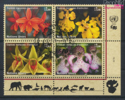 UNO - Genf 510-513 Viererblock (kompl.Ausg.) Gestempelt 2005 Orchideen (10068679 - Oblitérés