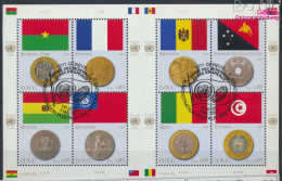 UNO - Genf 565-572 Kleinbogen (kompl.Ausg.) Gestempelt 2007 Flaggen Und Münzen (10069051 - Gebraucht