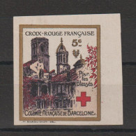 Vignette Delandre Croix Rouge Comité De Barcelone - Rode Kruis