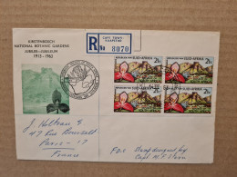 LETTRE RECOMMANDE 1963 CAP TOWN KAAPSTAD KIRSTENBOSCH NATIONAL BOTANIC GARDENS JUBILEE  BLOC DE 4 - Brieven En Documenten