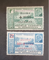 FRANCE COLONIE WALLIS ET FUTUNA - CALEDONIE 1944 MARECHAL PETAIN SURCHARGES OEUVRES COLONIALES CAT YVERT N. 132/246 MNH - 1944 Maréchal Pétain, Surchargés – Œuvres Coloniales