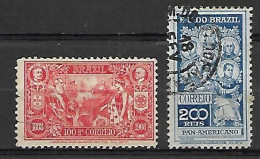 BRESIL   -   1908  .  Y&T N° 143 / 144 Oblitérés - Used Stamps